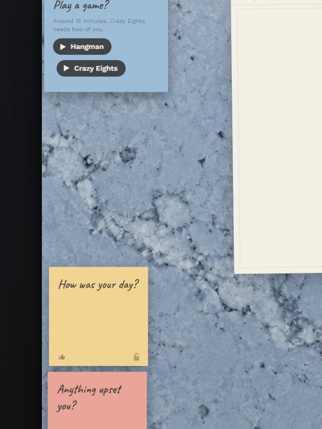Everyday Counter with fixture notes for checking in, and a game launcher for Hangman and Crazy Eights